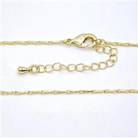 Copper Necklace Chain Gold Plated, approx 1.2mm, 45-50cm length