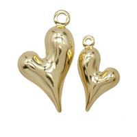 Copper Heart Pendant Gold Plated, approx 20-26mm