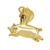Copper Fliggy Pendant Pig Gold Plated, approx 15-20mm