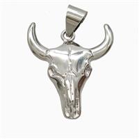 Copper Bullhead Pendant Platinum Plated, approx 25-30mm