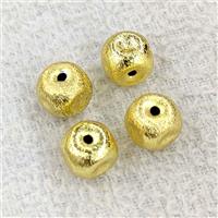 Copper Cube Beads Brushed Gold Plated, approx 10mm