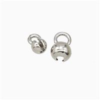 Ball Chain End Copper Connector Platinum Plated, approx 5mm