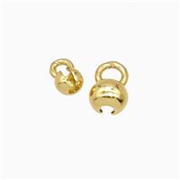 Copper Bead Pave Zircon, Gold Plated, approx 4mm