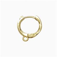 Copper Hoop Earrings Gold Plated, approx 13mm dia
