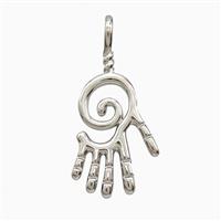 Copper Hamsahand Pendant Platinum Plated, approx 15-30mm