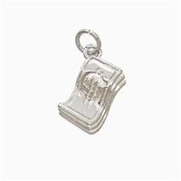 Money Dollar Charms Copper Pendant Platinum Plated, approx 8-12mm