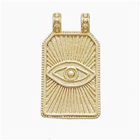 Copper Eye Pendant 2loops Rectangle Gold Plated, approx 13-24mm