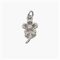 Copper Flower Pendant Platinum Plated, approx 7-11mm