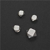 Copper Polyhedron Beads Faceted Platinum Plated, approx 4mm