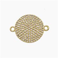 Copper Sun Connector Micropave Zirconia 18K Gold Plated, approx 16mm