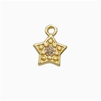 Copper Star Pendant Pave Zirconia Gold Plated, approx 6mm