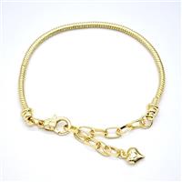 Copper Bracelet Adjustable Gold Plated, approx 2.5mm, 16-23cm length