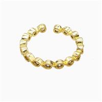 Copper Rings Pave Zirconia 18K Gold Plated, approx 3mm, 18mm dia