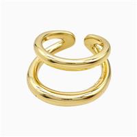 Copper Rings 18K Gold Plated, approx 13mm, 18mm dia