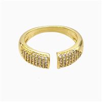 Copper Rings Pave Zirconia 18K Gold Plated, approx 6mm, 18mm dia