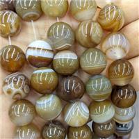 Coffee Striped Agate Beads Banded Smooth Round Dye, approx 16mm dia