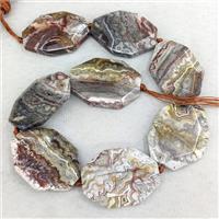 Natural Mexican Crazy Lace Agate Beads Slice Freeform, approx 30-50mm