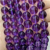 Purple Glass Beads Smooth Round, approx 10mm