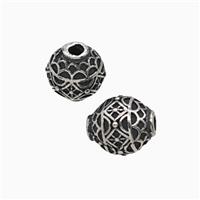 Stainless Steel Barrel Beads Antique Silver, approx 8-10mm