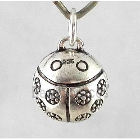 Thailand Sterling Silver bead, bell, antique silve