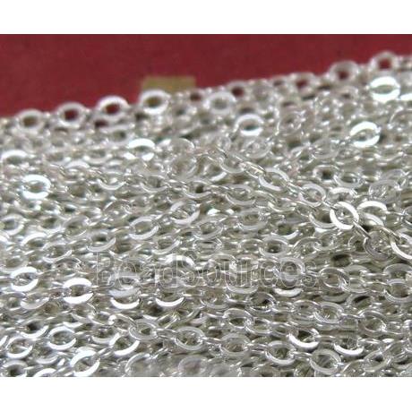 Sterling Silver Tiny flat Oval Chain