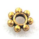 Antique Golden Tibetan Silver Daisy Spacer beads