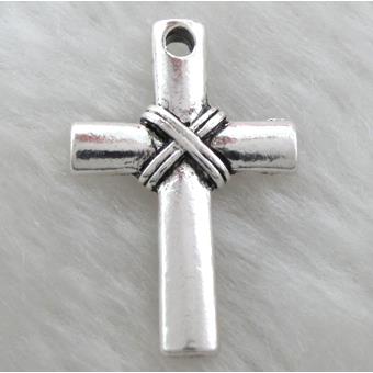 Tibetan Silver cross pendant, lead free and nickel free