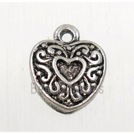 tibetan silver heart pendant, non-nickel