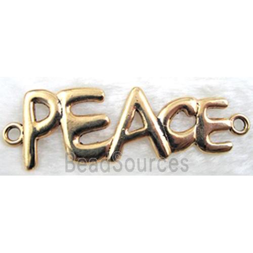 Tibetan Silver PEACE pendant, lead free and nickel free, antique gold