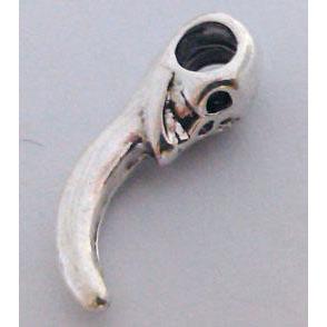 Skull charm, Tibetan Silver pendant, lead free and nickel free