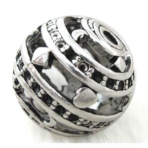 Hollow Tibetan Silver beads ball, lead free and nickel free