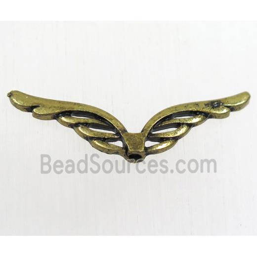 tibetan silver wing beads, zinc, non-nickel, antique bronze