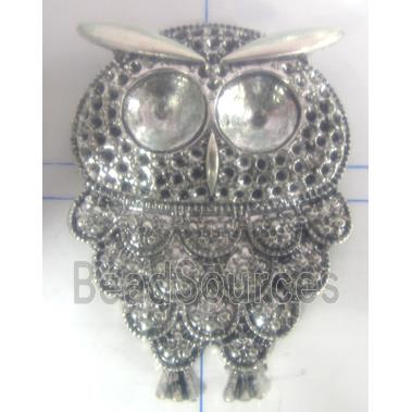 Tibetan Silver Owl pendant, Non-Nickel