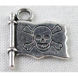 Skull Mast, Tibetan Silver pendants, Non-Nickel