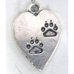 Tibetan Silver pendant non-nickel, Paw print