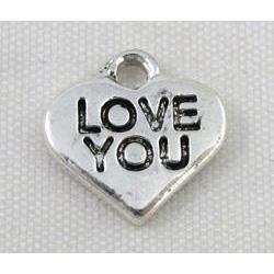 Tibetan Silver heart pendant non-nickel