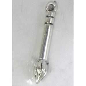 Tibetan Silver brush pendant, Lead free and nickel Free