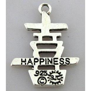 Tibetan Silver Charm Pendant, lead free and nickel free