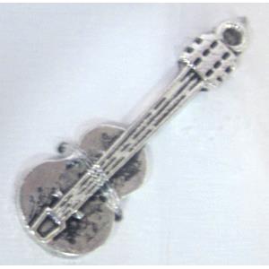 Tibetan Silver guitar pendant non-nickel