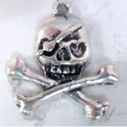 Tibetan Silver Skull pendant non-nickel