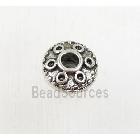 tibetan silver zinc rondelle beads, non-nickel