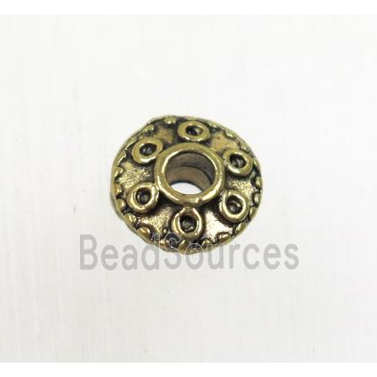 tibetan silver zinc rondelle beads, non-nickel, antique gold