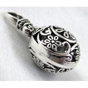 Hollow Tibetan Silver pendant, lead free and nickel free