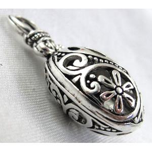 Hollow Tibetan Silver pendant, lead free and nickel free