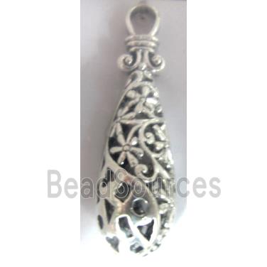 Hollow Tibetan Silver pendant, lead free and nickel free