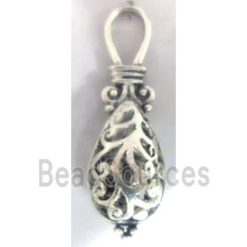 Hollow Tibetan Silver pendant, lead free and nickel free