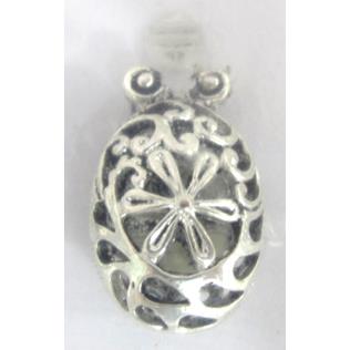 Hollow Tibetan Silver pendant, lead free and nickel free