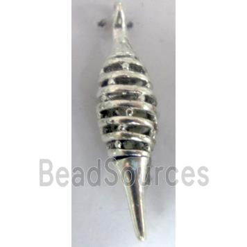 Hollow Tibetan Silver pendant, lead free and nickel free