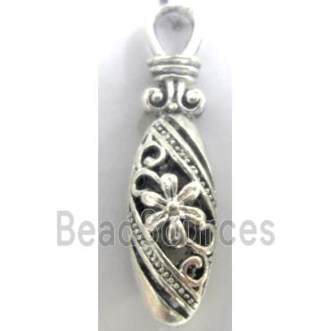 Hollow Tibetan Silver pendant, lead free and nickel free