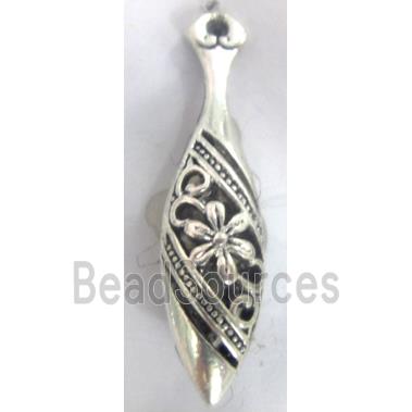 Hollow Tibetan Silver pendant, lead free and nickel free